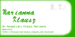 marianna klausz business card